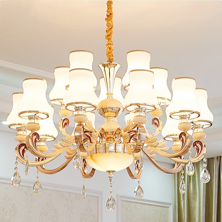 Đèn chùm AIKON kiểu dáng hiện đại 15 tay trang trí nội thất sang trọng, đẳng cấp - kèm bóng LED chuyên dụng.