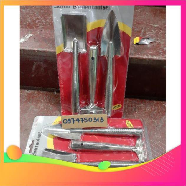 VNUA -  Bộ dụng cụ làm vườn mini 3 món bằng inox