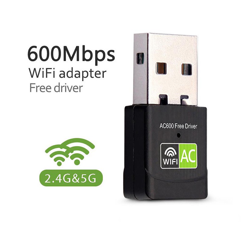 USB thu sóng wifi băng tần kép 2.4G / 5G 802.11AC 600Mbps, repeater 5G - Bảo hành 3 tháng