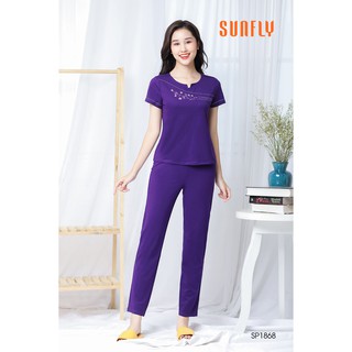 SP1868 ĐỒ BỘ MẶC NHÀ COTTON ÁO CỘC QUẦN DÀI