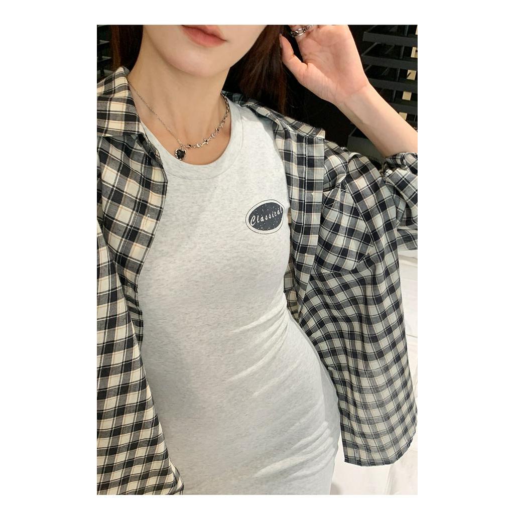 64100 Mùa Hè Phong Cách Mới Giản Dị Váy Ngắn Hông