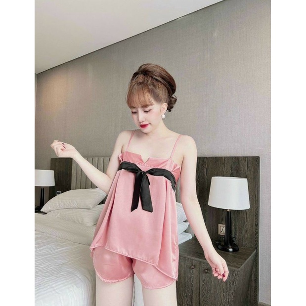 ĐỒ BỘ SATIN NỮ SEXY DỄ THƯƠNG MẶC NHÀ