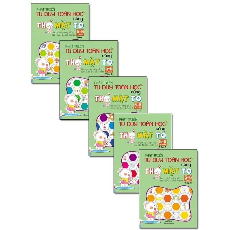 Sách - Phát Triển Tư Duy Toán Học Cùng Thỏ Mặt To 2-3 Tuổi, 4-5 tuổi,5 - 6 Tuổi (Lẻ tuỳ chọn)