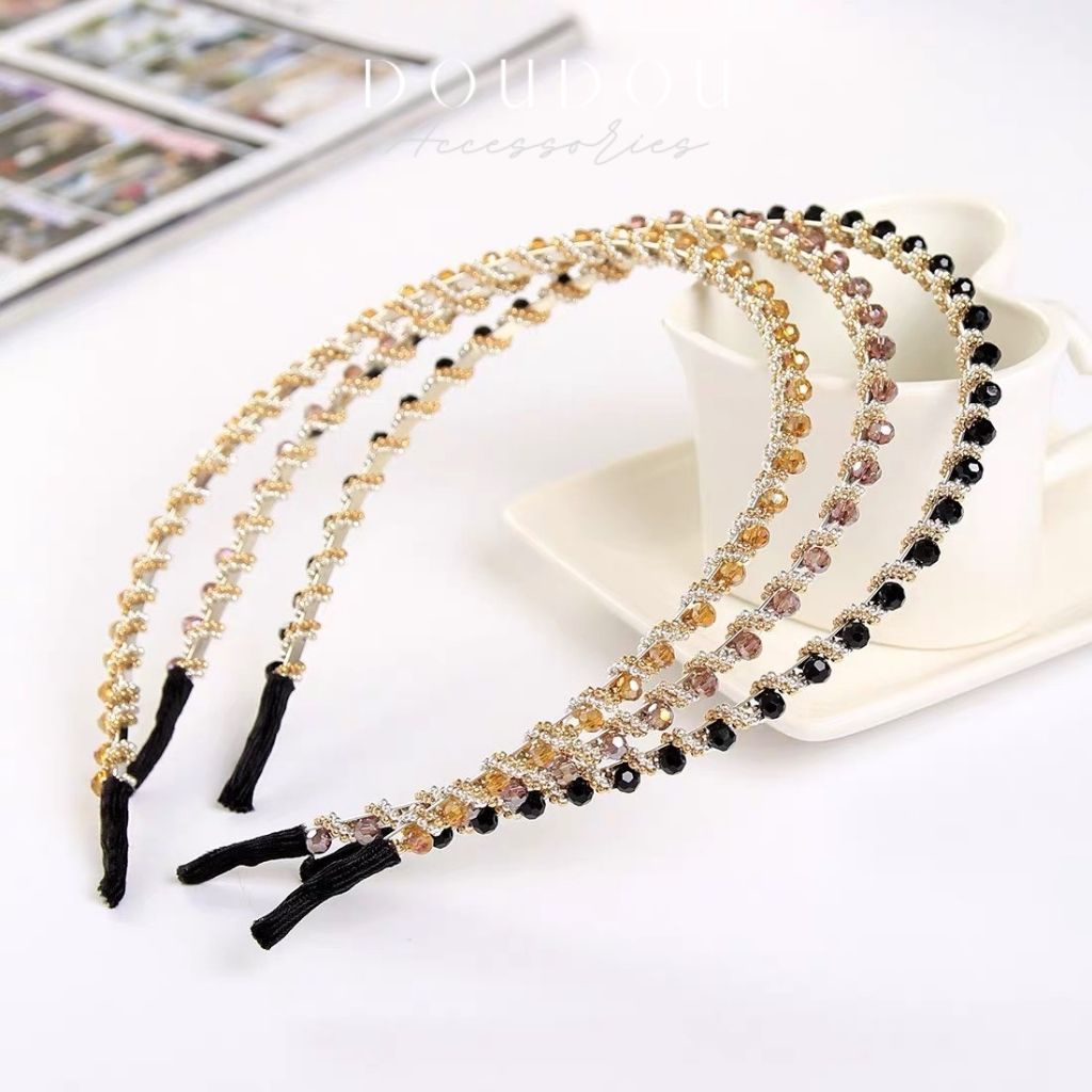 (XẢ KHO THANH LÝ) Băng đô cài tóc nữ DOUDOU Bờm cài tóc phong cách Hàn Quốc đính đá lấp lánh sang chảnh thời trang FG020