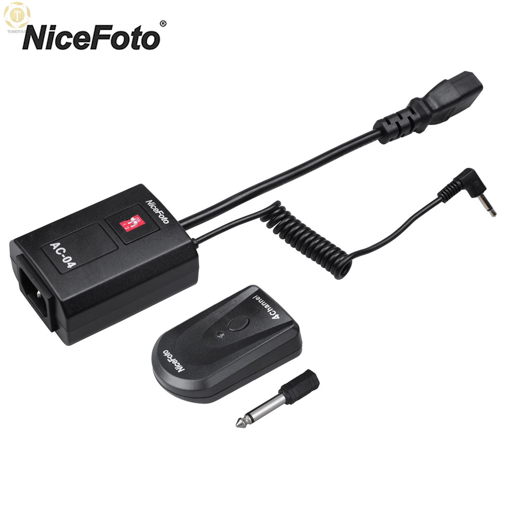 Shipped within 12 hours】 NiceFoto AC-04B 4 Channels Radio Wireless Remote Flash Trigger Transmitter 3.5mm Receiver with 6.35mm Adapter for All Studio Flashes and Outdoor Flashes Flash Trigger [TO]