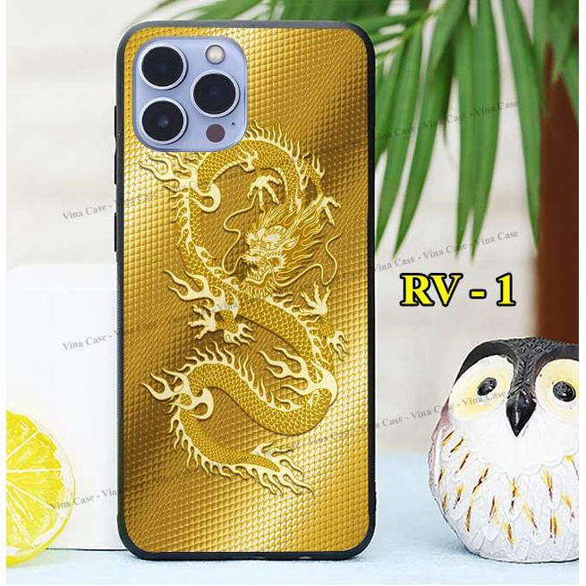 Ốp lưng kính cho dòng máy iPhone 11 Series - iPhone 12 Series - iPhone 13 - iPhone 13 Pro Max in Rồng Vàng 3D