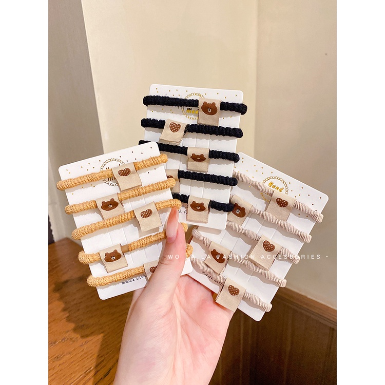 Set 5 dây cột tóc co giãn thời trang Hàn Quốc cho nữ