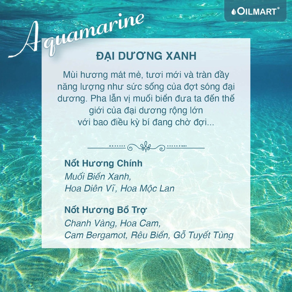 Tinh Dầu Thơm Oilmart Aquamarine Essential Oil Blend Đại Dương Xanh 1000ml