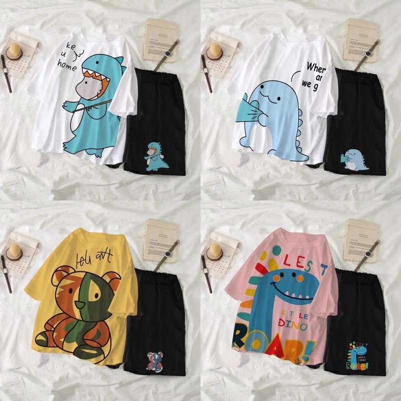 Set Áo Thun 3D Short Thun In Nhiều Mẫu Unisex