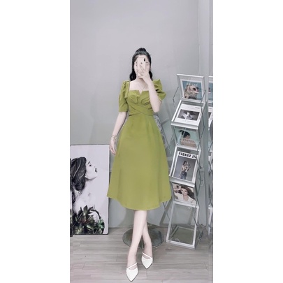 Váy Thô Chéo Ngực Nơ Vai 3 Màu Siêu Xinh Có Ảnh Thật