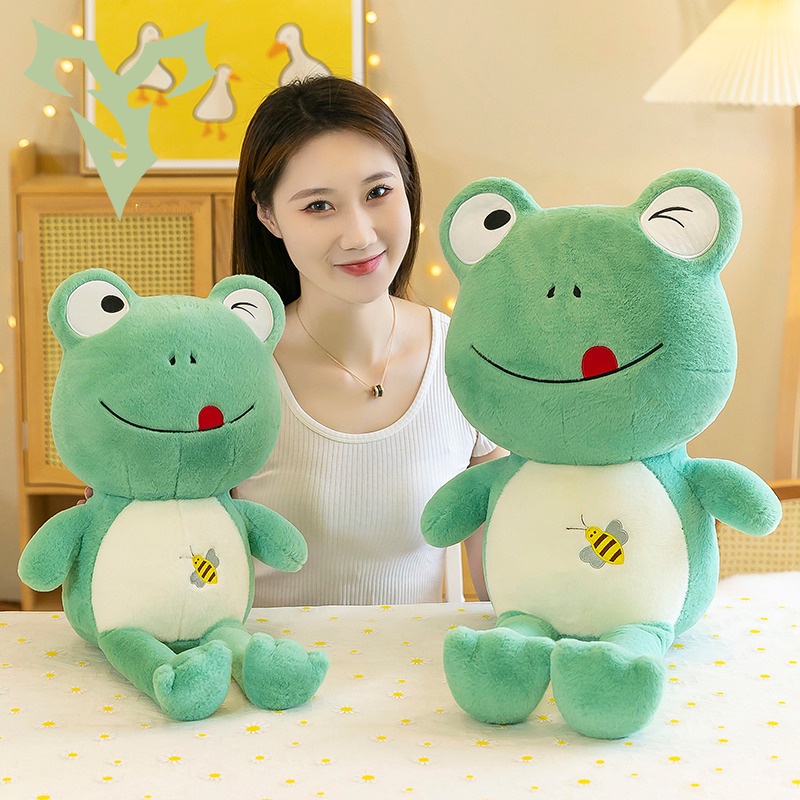 Gối Ôm Nhồi Bông Hình Chú Ếch Dễ Thương Cho Bé Gái