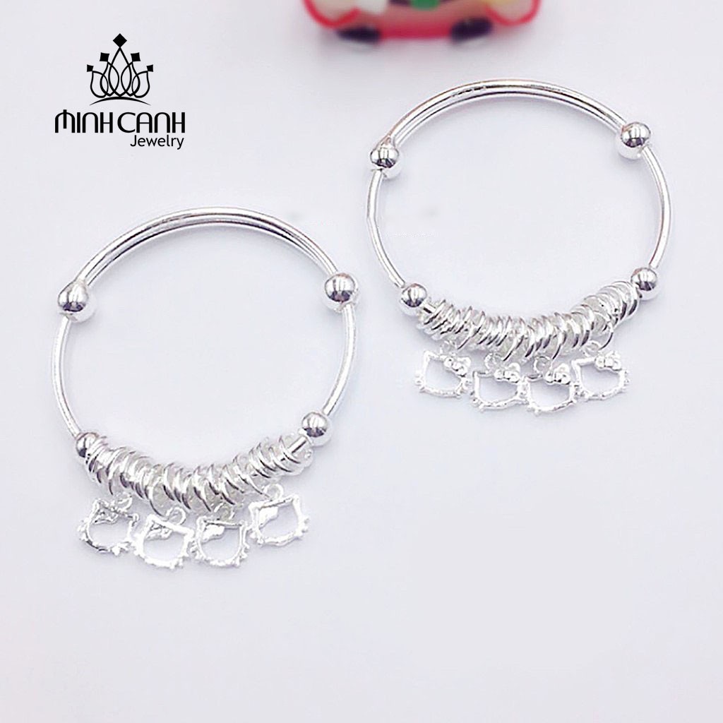 Lắc Bạc Trẻ Em Họa Tiết Mèo Treo - Minh Canh Jewelry