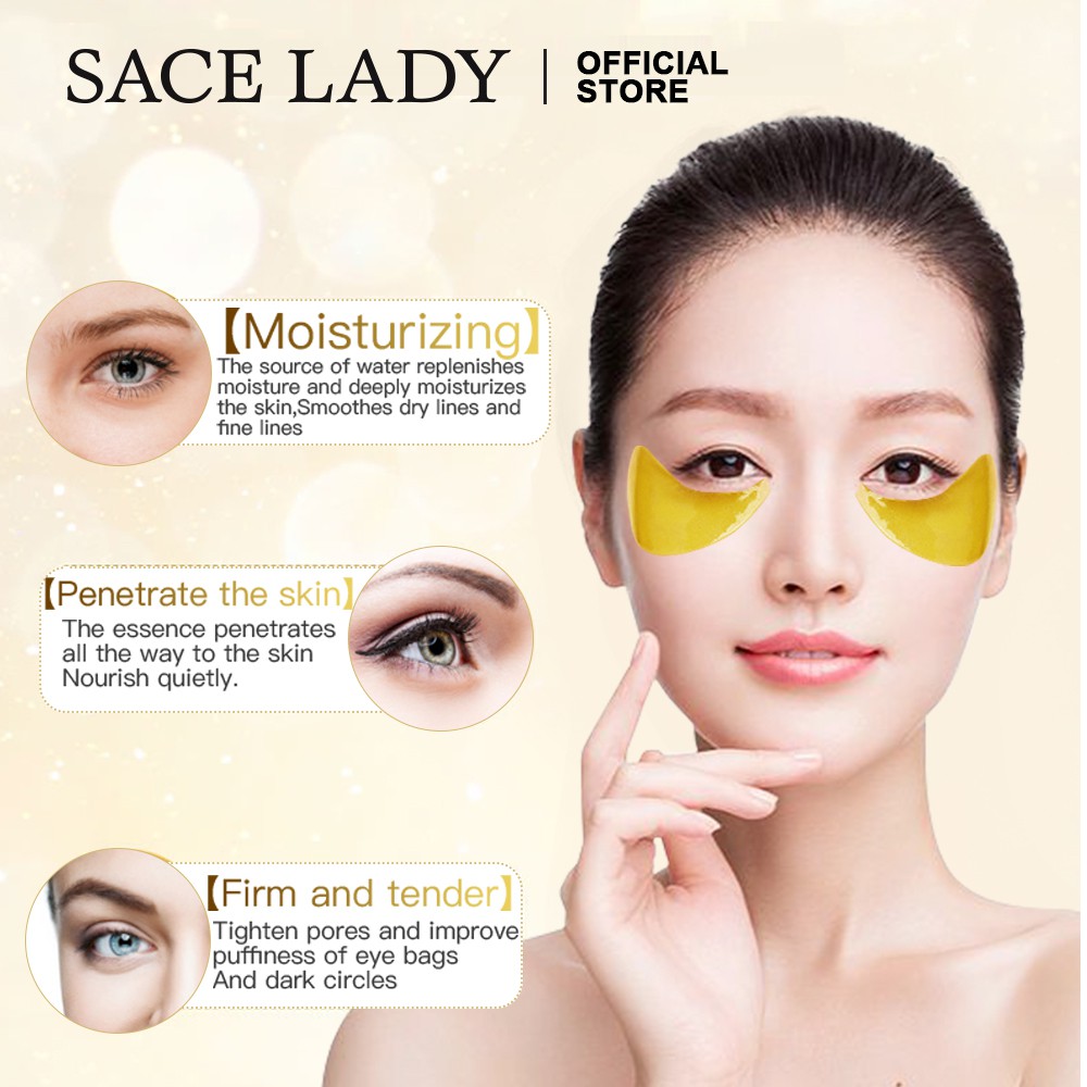 SACE LADY Gold Collagen Eye Mask 24K Gold để loại bỏ quầng thâm / bọng mắt / túi dưới mắt / làm săn chắc da 1 cái