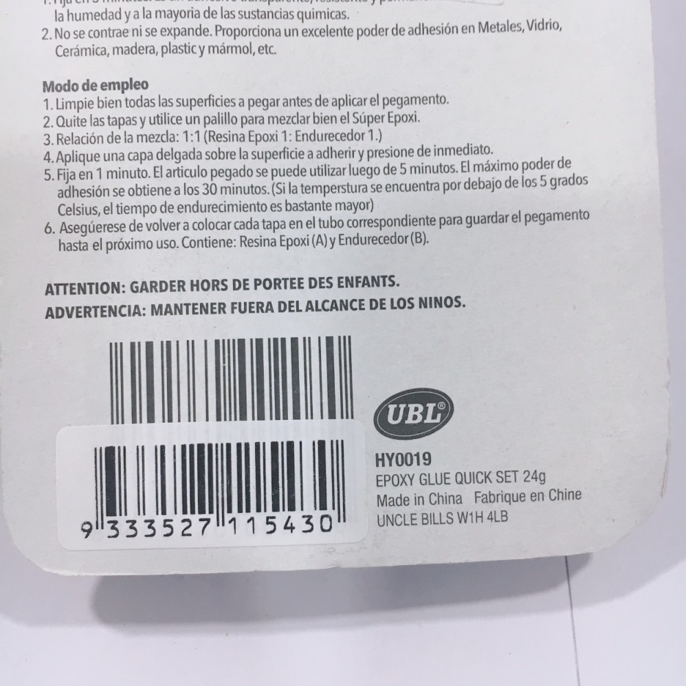 [Mã BMBAU50 giảm 7% tối đa 50K đơn 99K] Keo nhựa Epoxy Uncle Bills HY0019