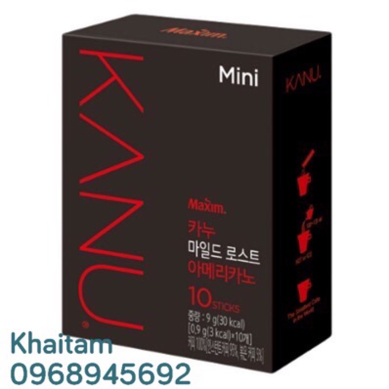 CÀ PHÊ HÒA TAN MILD ROAST AMERICANO KANU MAXIM HÀN QUỐC (hộp 10 gói)