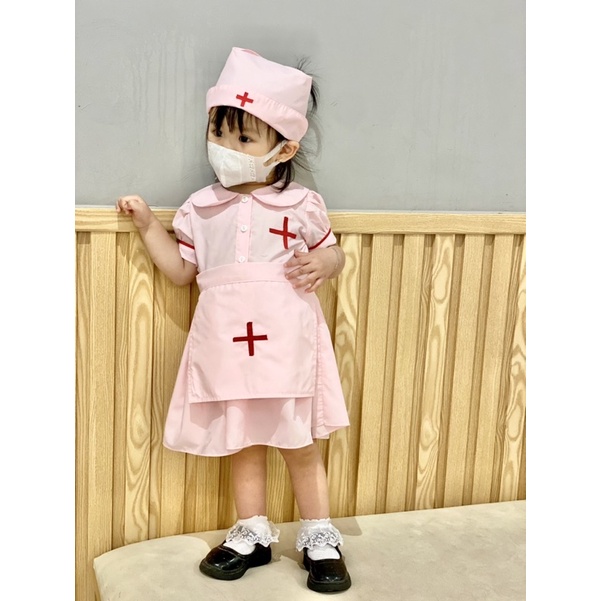Bộ đồ y tá, váy y tá trang phục halloween bác sĩ cho bé
