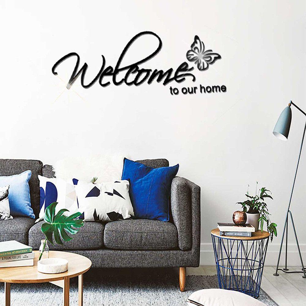 Decal dán tường Họa Tiết WTTLE Bằng Acrylic Trang Trí Phòng Khách