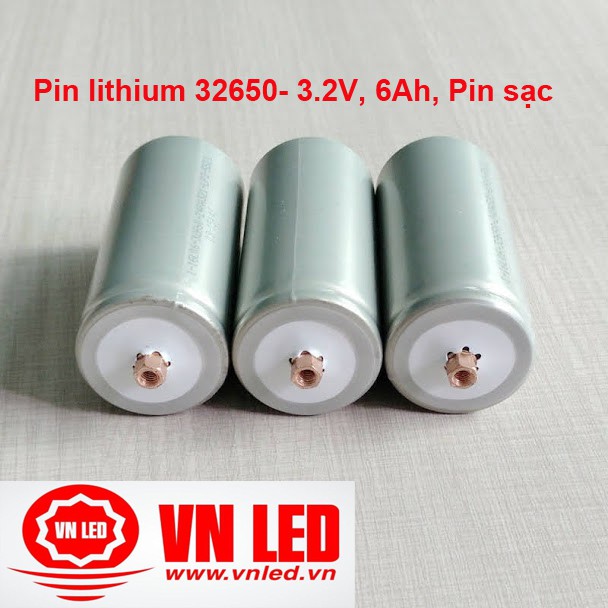 Pin lithium 32650- 3.2V, 6Ah, Pin sạc Lithium sắt, tặng kèm ốc, vít