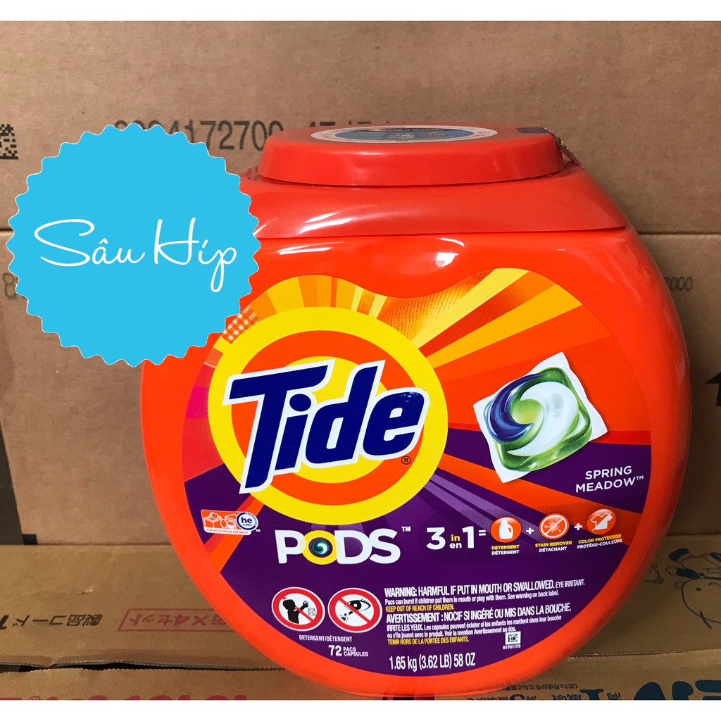 Hộp viên giặt Tide Pods Spring Meadow của Mỹ ( 72 viên )