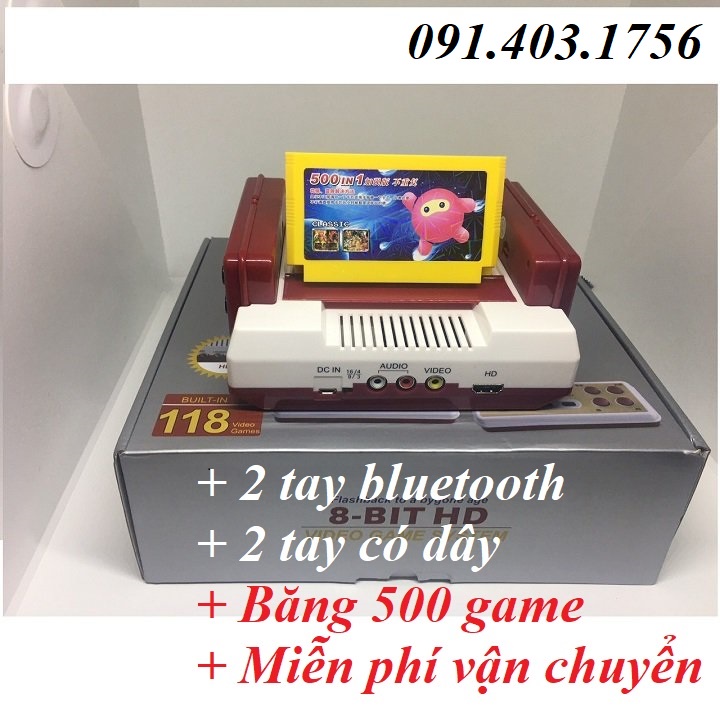 Điện tử 4 nút C37 HDMI tay không dây + băng 500 game