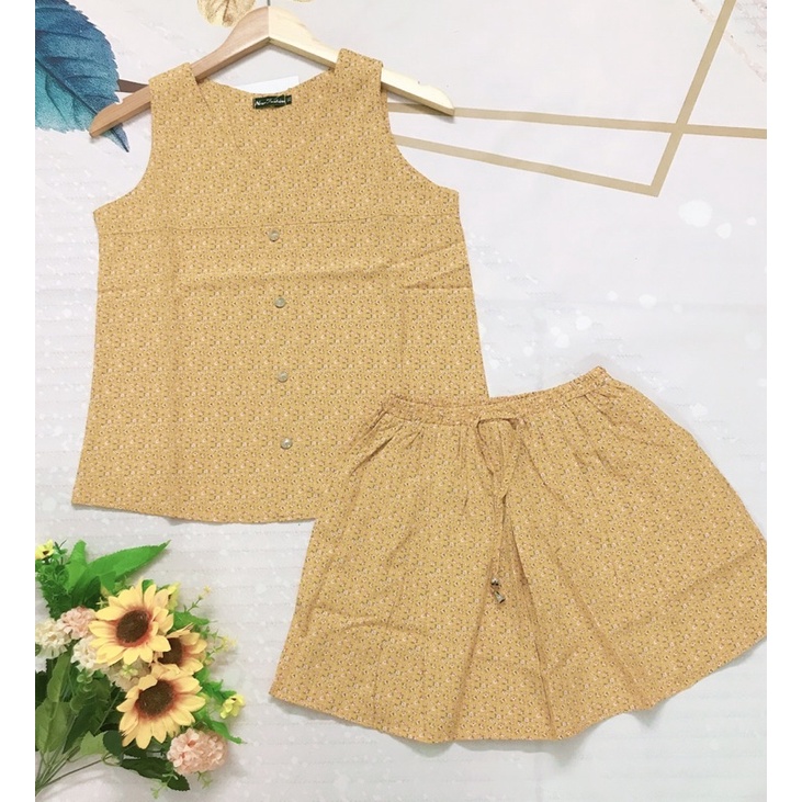 XẢ KHO đồ bộ nữ quần giả váy( có quần bên trong) vải lụa mềm, mịn, mát hợp thời trang.
