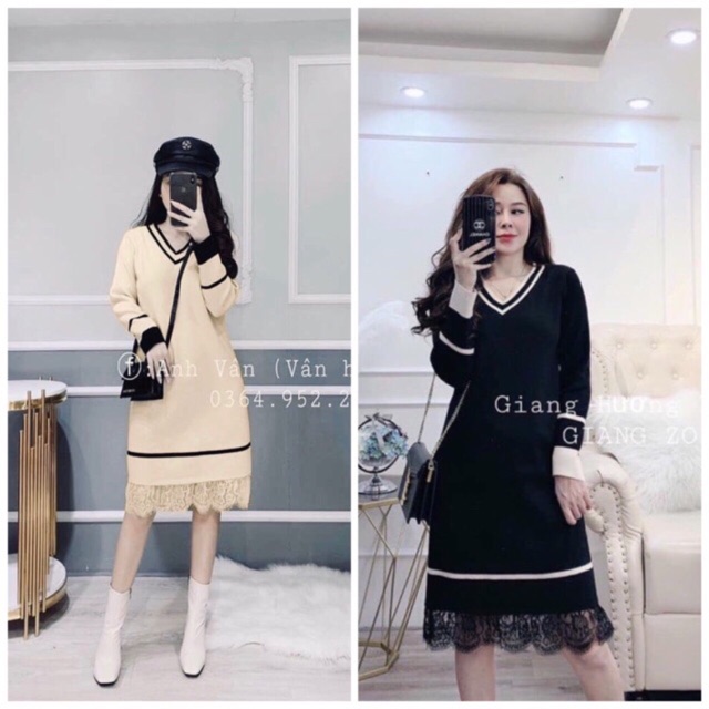 [Mã WAMST111 giảm 15k đơn 99k] Váy suông cotton len chân ren nữ VAY15 | BigBuy360 - bigbuy360.vn