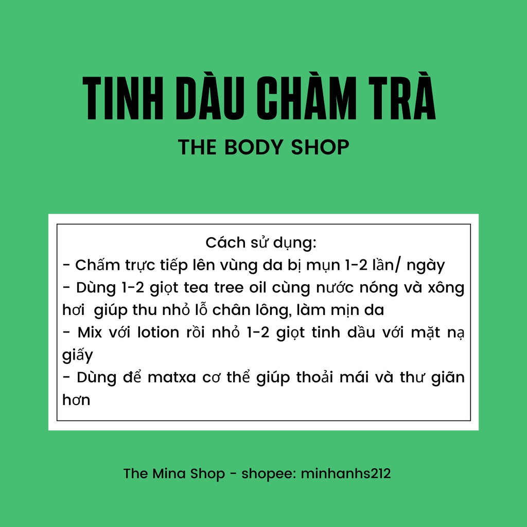 (Hàng sẵn- đủ bill) Tinh dầu Tràm Trà ТBS 10ml, 20ml săn sale tại Store | BigBuy360 - bigbuy360.vn