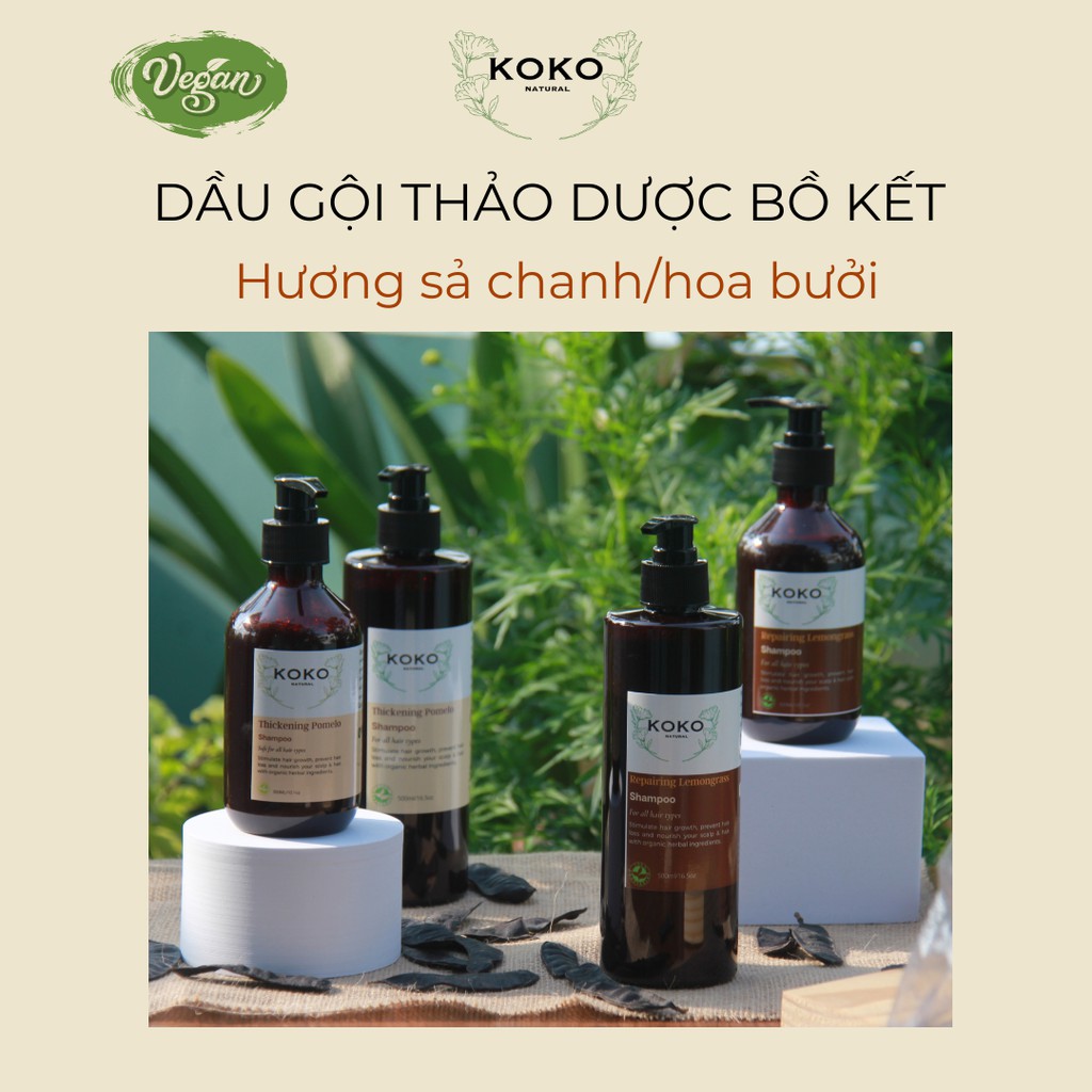 Dầu gội thảo dược bồ kết kích thích mọc tóc nhanh và giảm rụng tóc - KoKo Natural Official