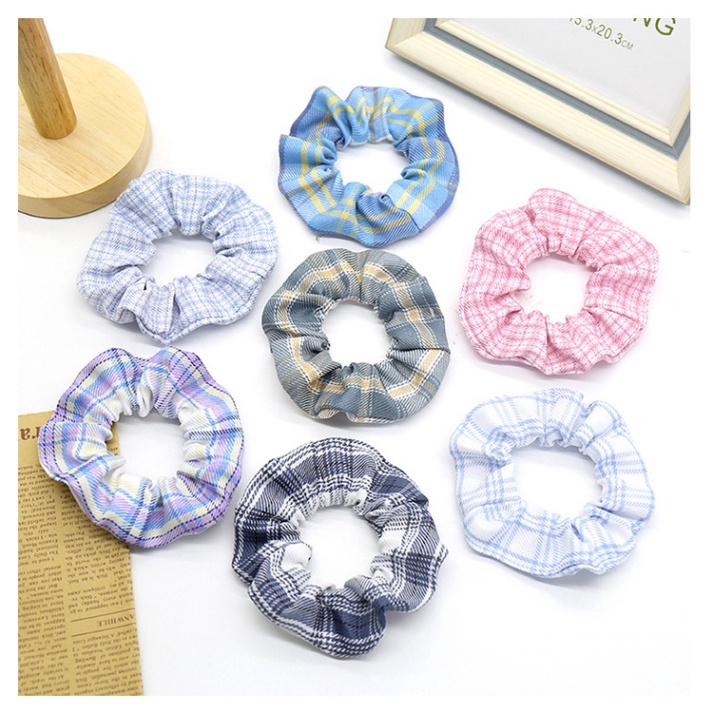 Cột Tóc Scrunchies Caro Đẹp - Dây Buộc Tóc Scrunchie Set Dễ Thương Giá Rẻ