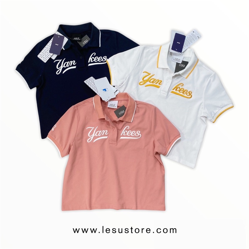 ẢNH TỰ CHỤP Áo polo lửng thêu chữ tay ngắn