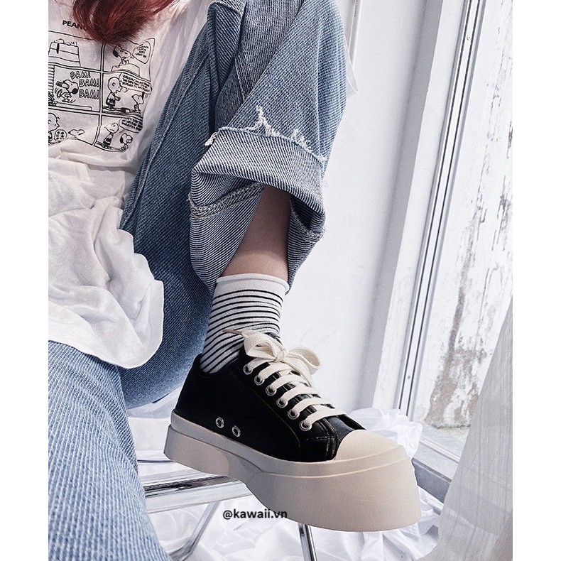 [LIMITED] CASUAL SNEAKERS - GIÀY THỂ THAO ĐẾ TO da cao cấp Kawaii.vn (Ảnh thật shop tự chụp)