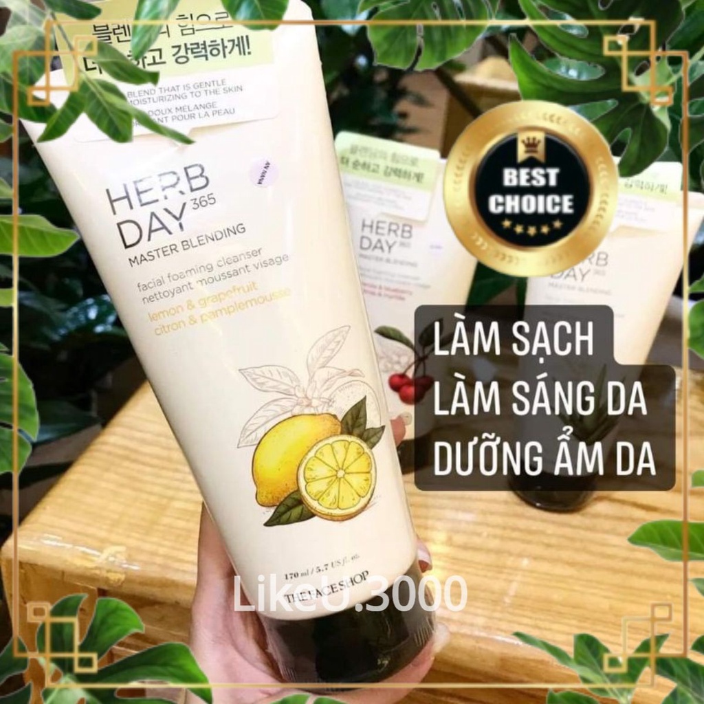 👑 Sữa Rửa Mặt The Face Shop Herb Day 365 Cleansing Foam ❤️ Likeu.3000 có thể Inbox chọn mùi