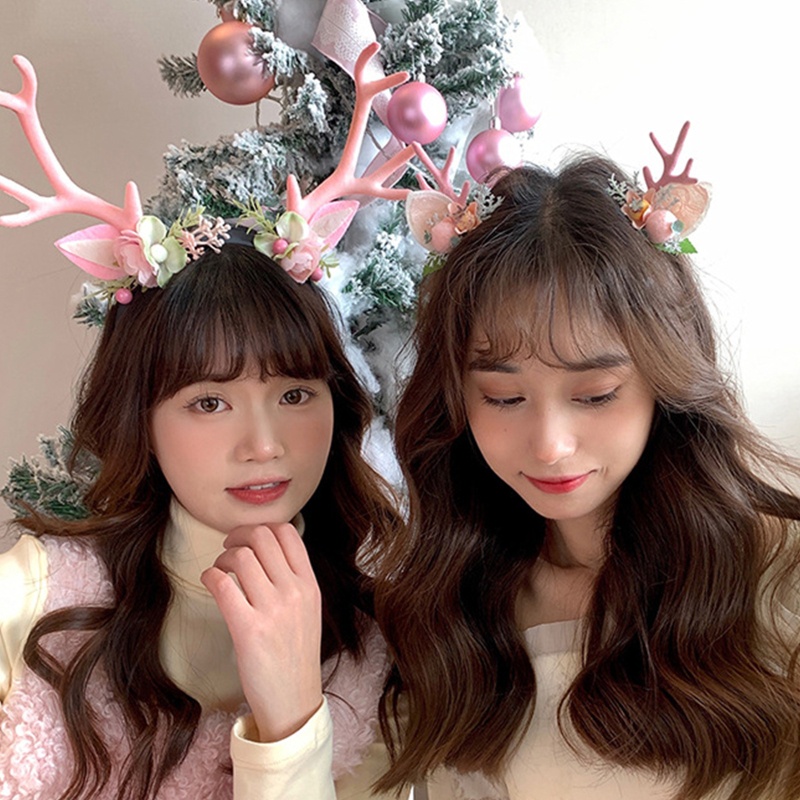 Kẹp Tóc Hình Sừng Hươu Hoạt Hình Giáng Sinh Cho Nữ