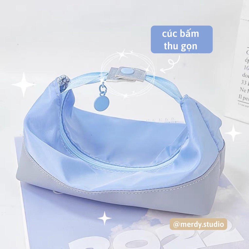 Túi đựng bút pastel siêu to vải dày dặn hoạ tiết caro