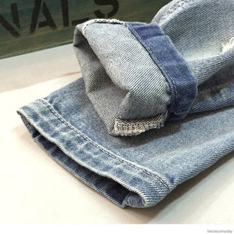 Quần jean dài phối vết rách thời trang cho bé gái