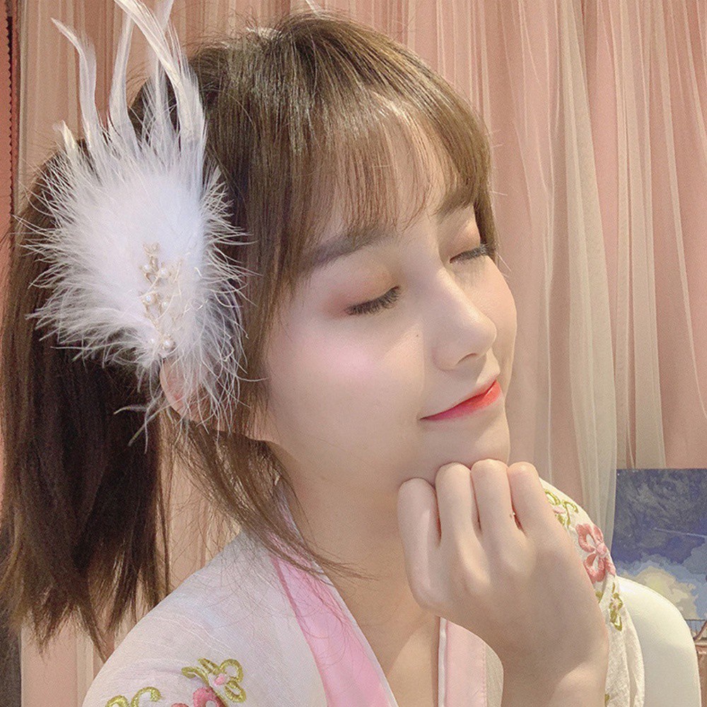 Kẹp tóc hình lông vũ nhiều màu dễ thương thời trang dành cho nữ