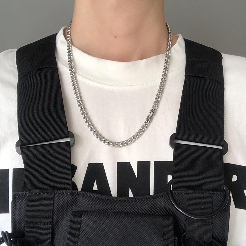 Dây Chuyền Thép Titan Phong Cách Hip-Hop 19573 Cá Tính Cho Cặp Đôi