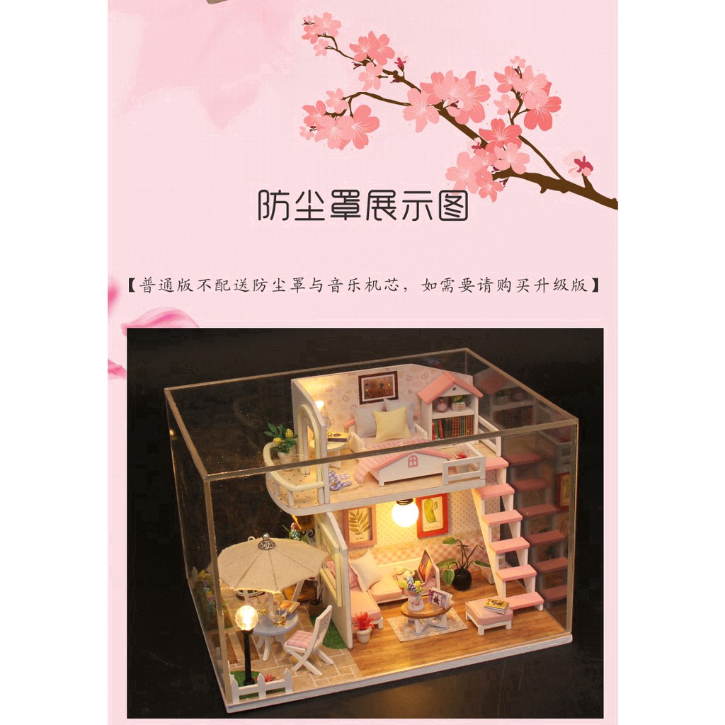 Cutebee Diy Dollhouse Miniatur Rumah Rumahan Furnitur, Kerajinan Tangan Rumah Boneka Hobi KoleksiM33