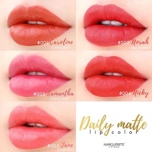 Son thỏi bán lì Daily Matte Lip Color Narguerite - ĐÔI MÔI QUYẾN RŨ, SẮC MÀU THỜI TRANG