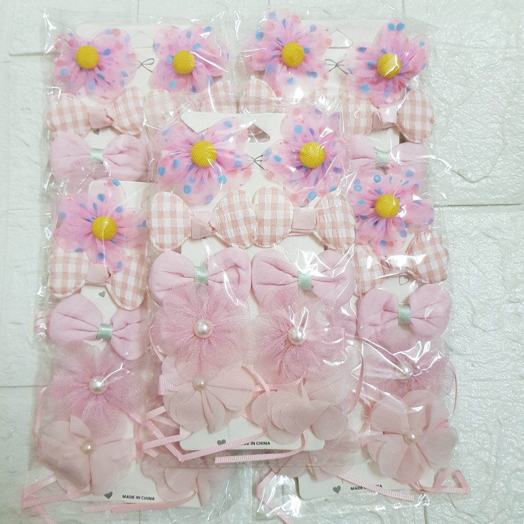Set 9 - 10 chiếc kẹp nơ xinh xắn phong cách Hàn Quốc cho bé gái (ảnh chụp thật)