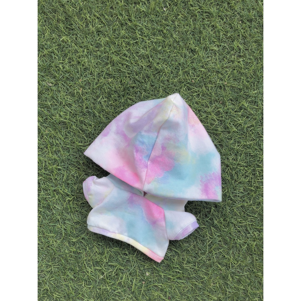 Hoodie loang màu pastel cho doll 20cm