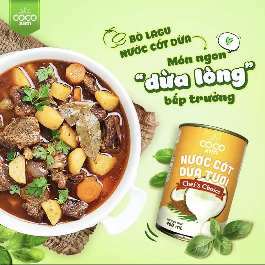 Nước Cốt Dừa Cocoxim Lon Xanh,Vàng Tiện Lợi Cho Mẹ-PKPH