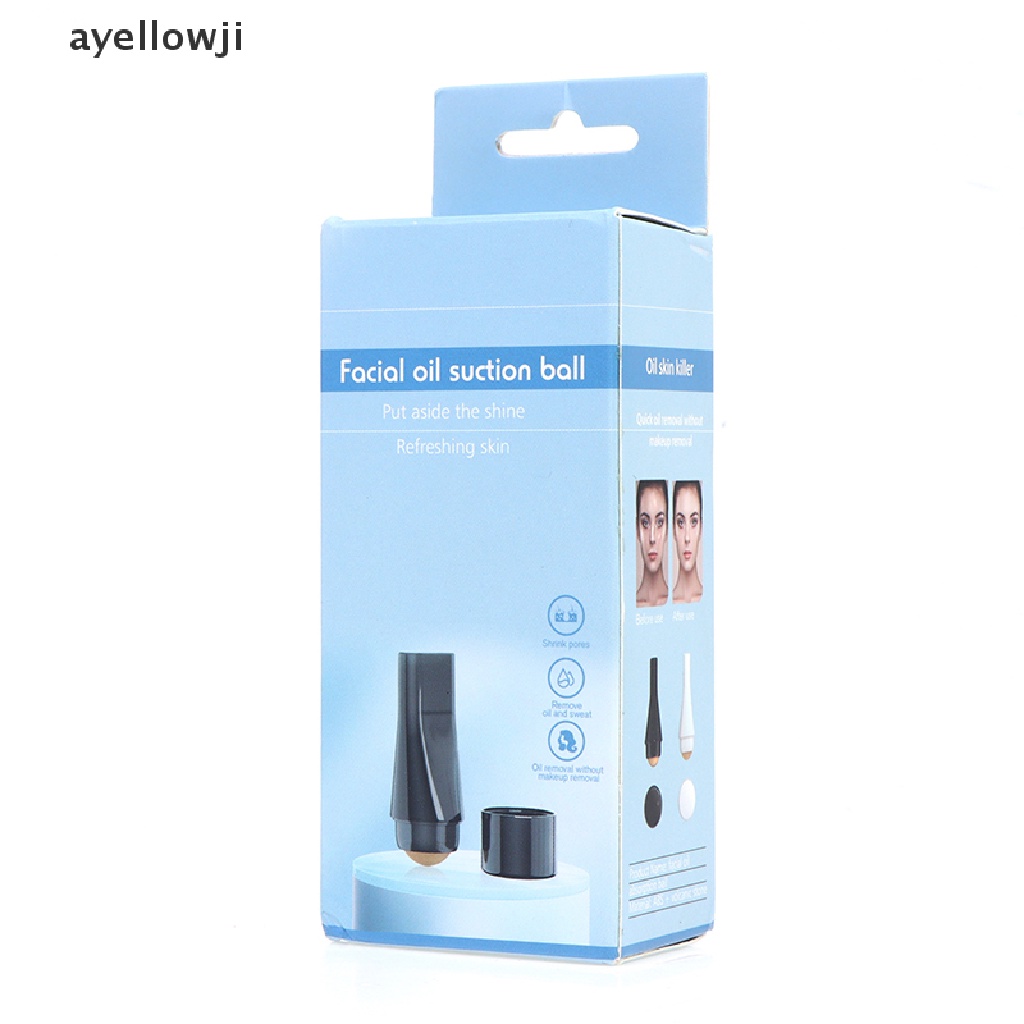 【owj】 Face Oil Absorbing Roller Volcanic Stone Blemish Remover Rolling Stick Ball .