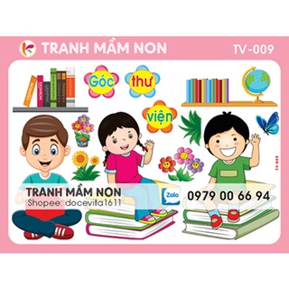 Decal lớp học - góc thư viện tv-009