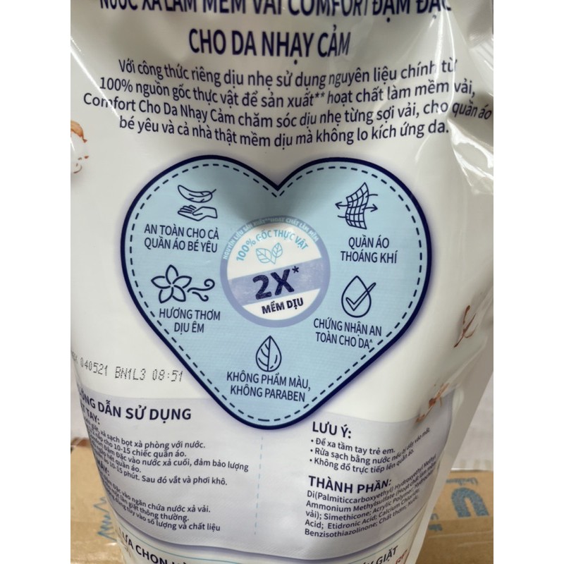 Túi Nước Xả Vải Comfort Cho Da Nhạy Cảm 1,8L (Mầu Trắng)