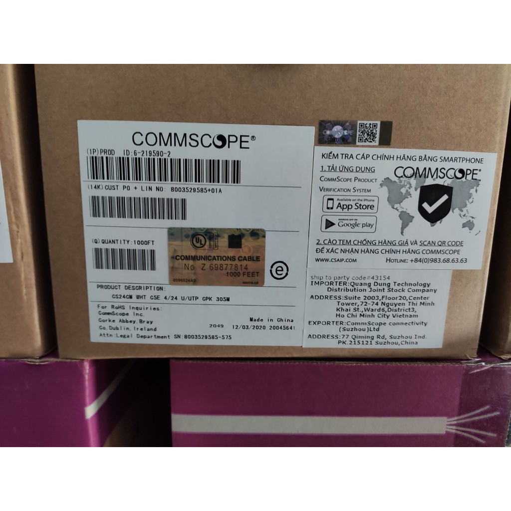 CÁP MẠNG AMP/COMMSCOPE 305m CAT5E UTP