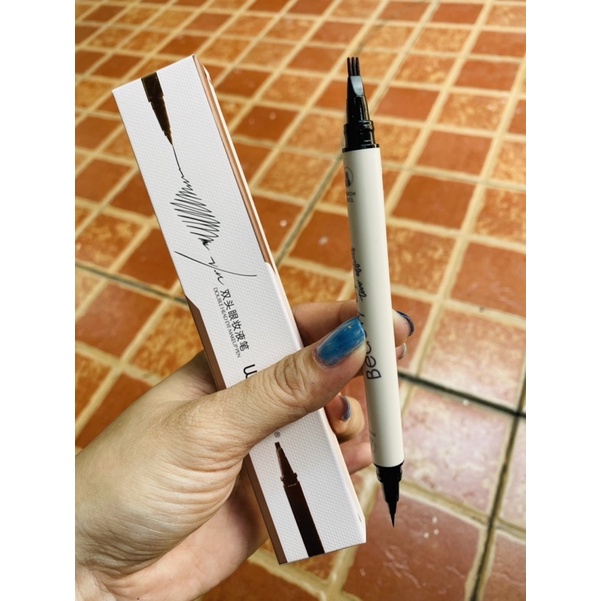 Chì kẻ chân mày phẩy sợi 2in1 Wodwod 917 tích hợp eyeliner siêu tiện lợi