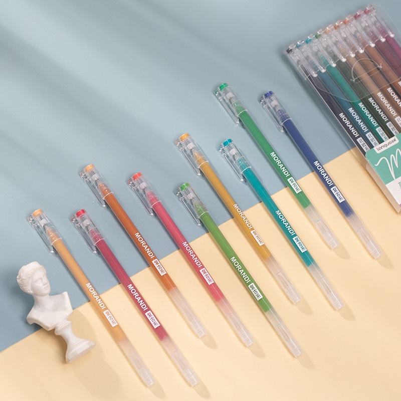 Bộ 9 bút mực gel nhiều màu sắc dung tích lớn 3 ngăn tiện dụng cho học sinh