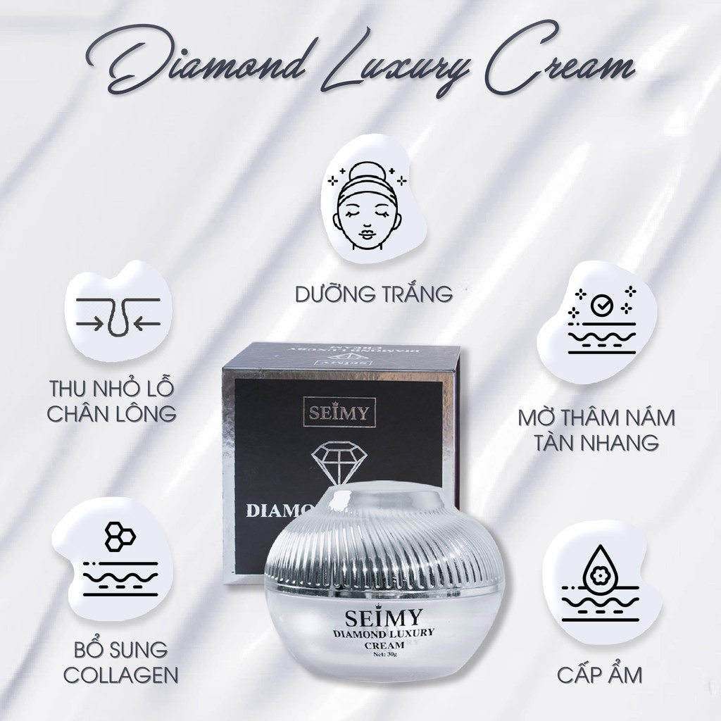 Kem dưỡng da mặt ban đêm face nhau thai Seimy - Diamond Luxury dưỡng trắng , cấp ẩm, mờ nám, giảm mụn