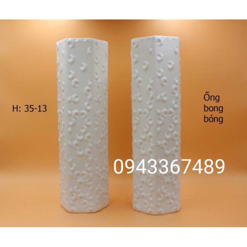 Lọ hoa ỐNG BONG BÓNG sứ Bát Tràng cao35cm, cắm hoa ly,loa kèn...